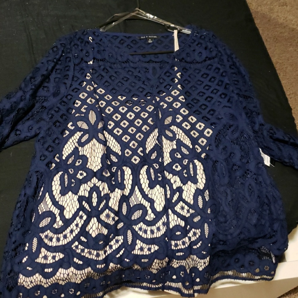 Lace navy blue shirt